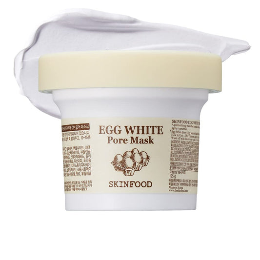Skinfood SKINFOOD Egg White Pore Mask 3.52 oz. (100g) - Pore Refining Wash off Mask, Tightens Pores, Removes Blackheads and Dead Skin Cells, Skin Smooth and Soft - Exfoliating Skin Mask - Wash Off Face Masks
