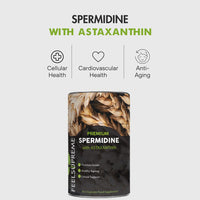 Feel Supreme - Spermidine with Astaxanthin Supplements - Anti Ageing, Cellular Health and Antioxidant Support - Plant Based Antioxidant Supplement, Spermidine Supplements- 60 Capsules