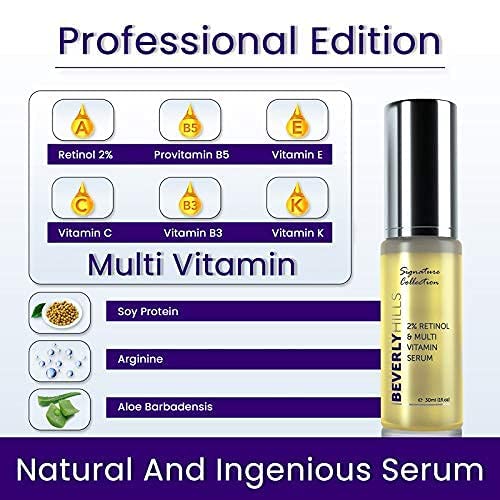 Anti Ageing Retinol Serum (2%) with Vitamin E, Vitamin B3 and Vitamin K for Younger Skin