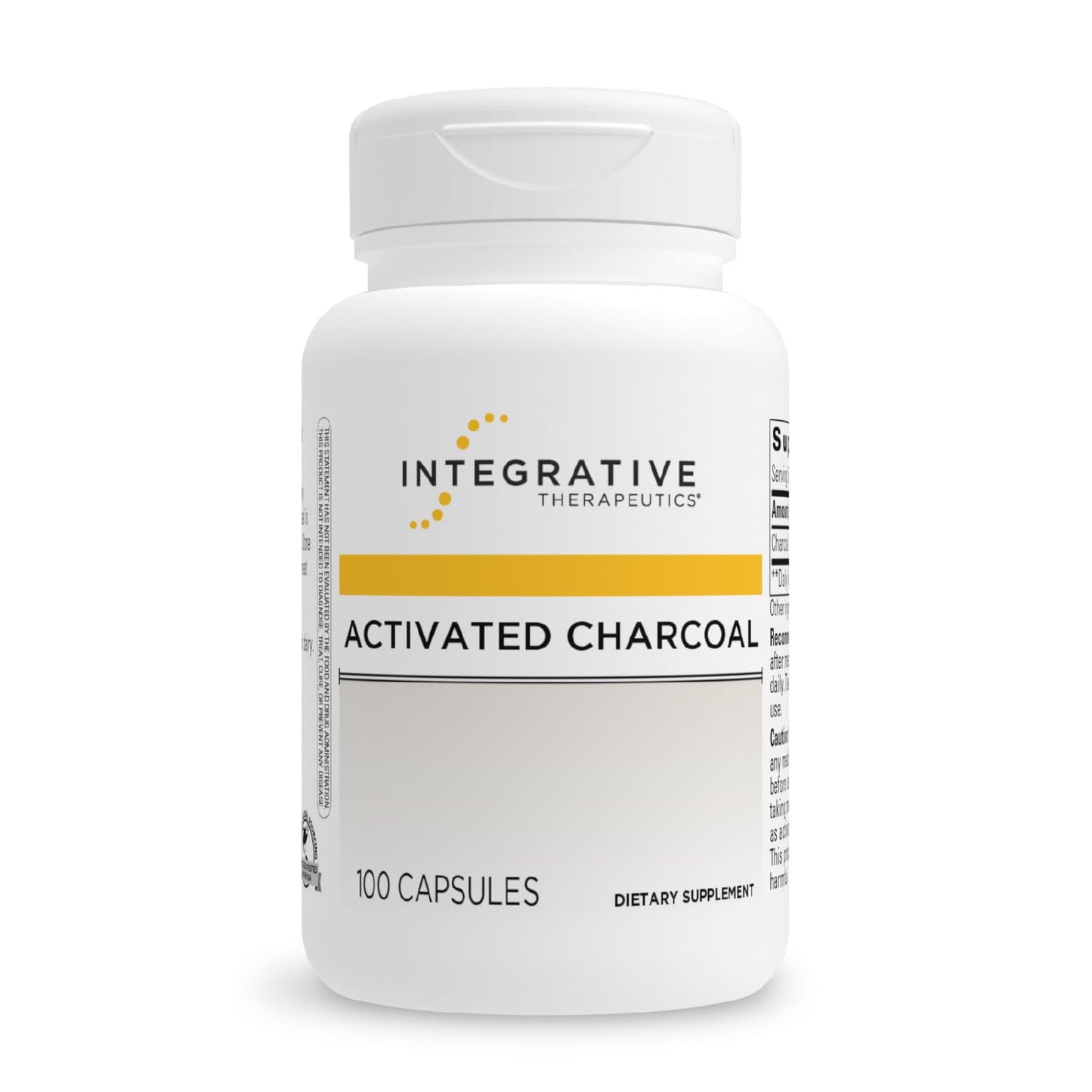 Integrative Therapeutics Activated Charcoal - Digestive & Gut Health Supplement* - Gastrointestinal Support* - Gluten-Free & Dairy-Free - 100 Capsules (50 Servings)