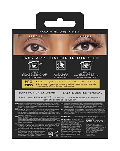 Eylure Luxe Pro Magnetic 10 Magnets Felt Tip Wispy False Lashes