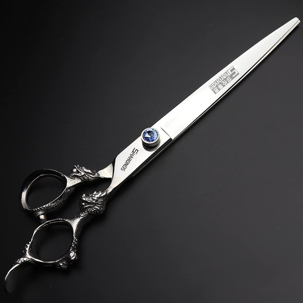 AXEMOORE 9 inch Shuanglong Head Design Hair Studio Professional Hair Stylist Cut Hair high-end Household Haircut Scissors Japan Imported 440C high-Grade Steel Scissors