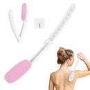 LOPHE Lotion Applicator for Back, Foldable Back Cream Applicator, Detachable Long Handled Cream Applicator, 2 in 1 Back Scrubber for Shower, Body Brush Bathing Accessories for Men Women (Pink)