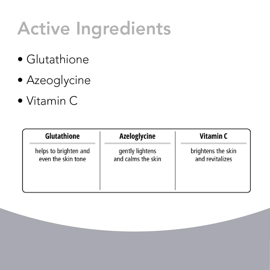 Novaclear Gluta White Plus- Day Cream with Glutathione, Azeloglycine and Vitamin C, for brightened and even toned skin, helps diminish dark spots of various origin. for a lighter, young looking complexion.
