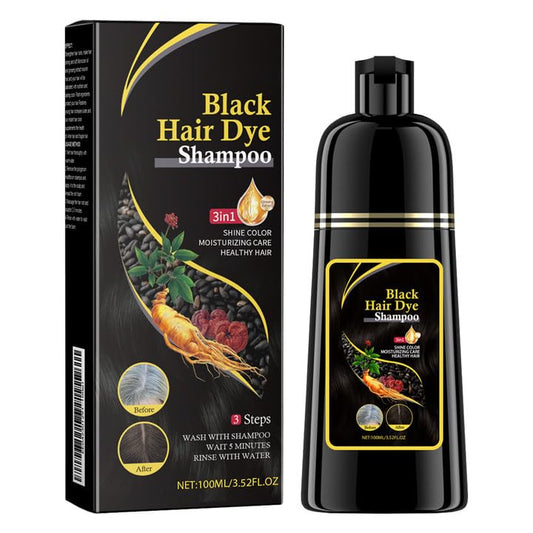 LINXINS Black Hair Shampoo for Natural Hair Colour Instant Black Hair Shampoo Hair Dye Shampoo for Men Women 3 IN 1 Long Lasting and Plant Formula (100ml)