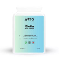 TBQ Nutrition Biotin 10,000µg – 120 Vegan Tablets | High Strength B7 Supplement | Hair, Skin, Nail & Metabolism Support | UK-Made, GMP Quality