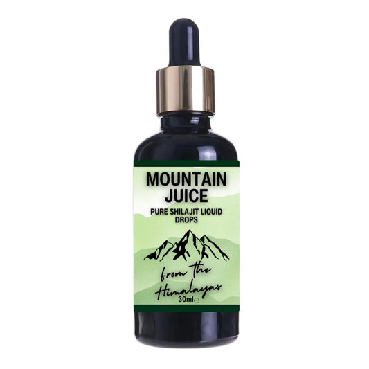 Mountain Juice Pure Himalayan Shilajit Liquid Drops [30ml] Travel Sized, Powerful Resin. Potent & Natural Ayurvedic Fulvic Mineral. High Strength, Long Lasting Stamina.
