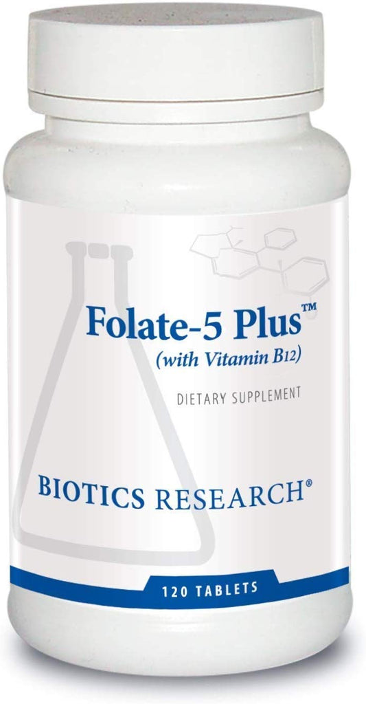 Folate 5 Plus (with B12) 120T - Biotics by Biotics Research