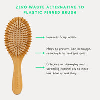 Regrowz Bamboo Paddle Hairbrush with Round Bristles - Detangle Hair & Reduce Hair Breakage - Perfect Hair Care Tool