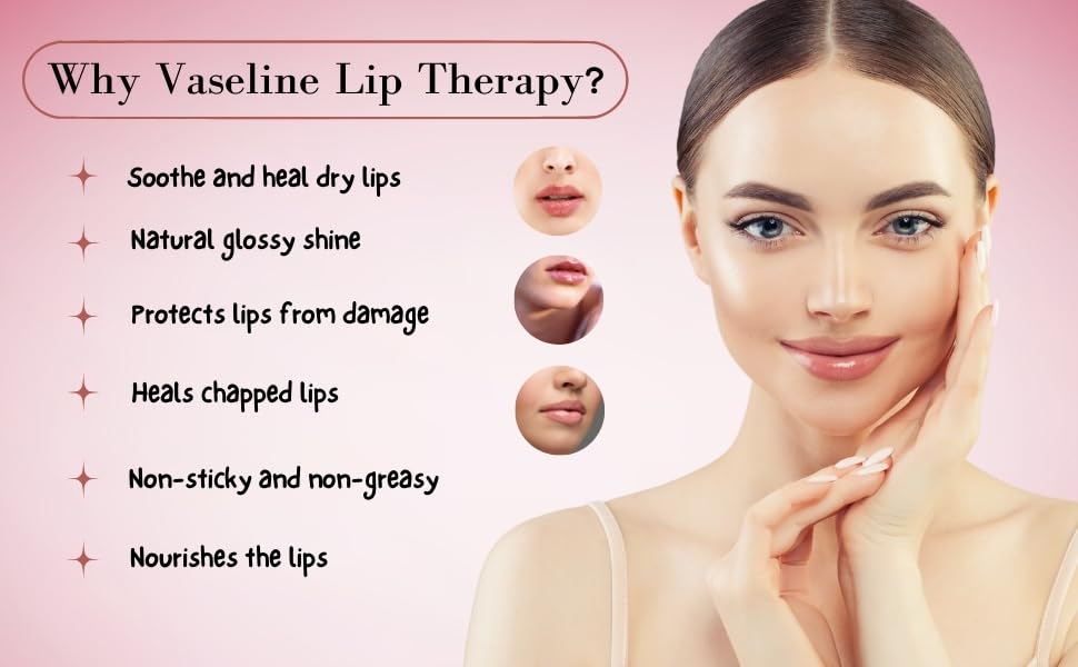 Generic Vaseline Lip Balm - Petroleum Jelly - Lip Therapy - Original, Coco Butter, Alo VeraAnd Rosy 20g Tin - Soothes Dry Lips - Pack Of 4