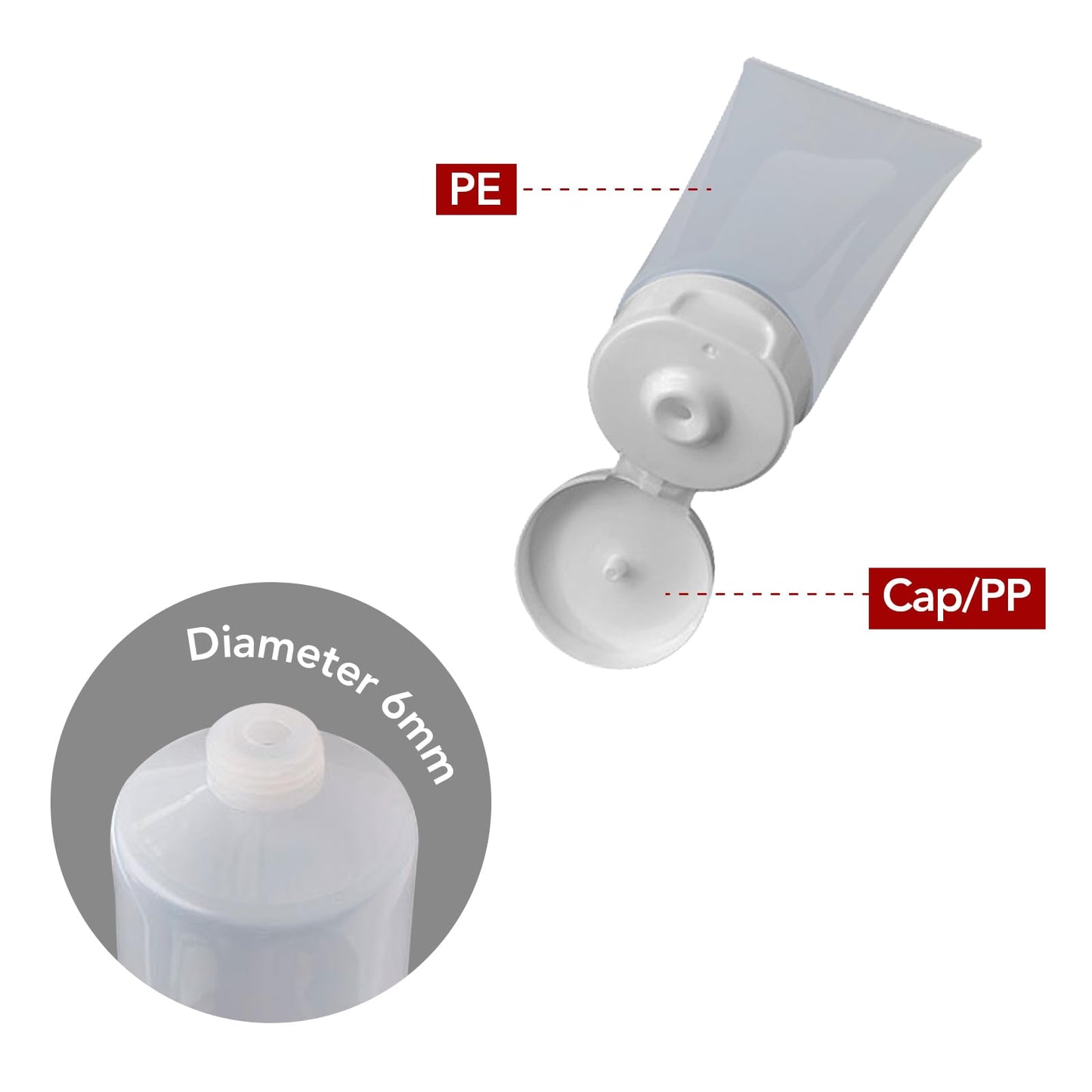 Aspire 4 Pack 3.4 OZ/100 ML Empty Squeeze Tubes Cosmetic Containers with Flip-top Cap-Black
