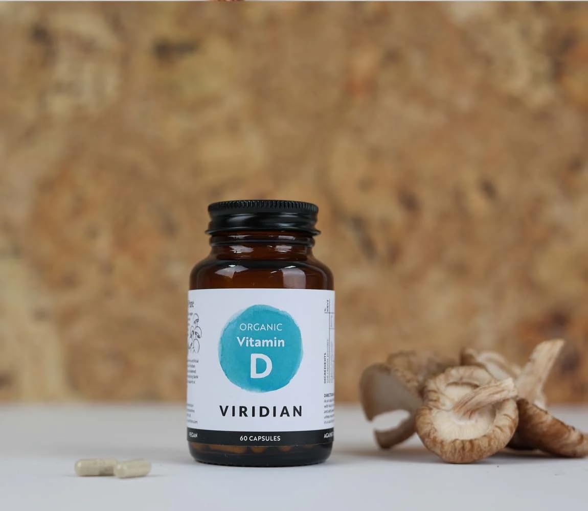 Viridian - Organic Vitamin D2 400IU - 60 Caps | Vegan Formula, Sourced from Organic Mushrooms | Contributes to Normal Bones, Teeth, Muscles & Immunity | Nutritionist Formulated