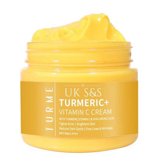 UK S&S Turmeric & Vitamin C face cream. Anti-aging cream that reduces dark spots and brightens skin. Heals acne and repairs damaged skin. Soften and smoothens skin.