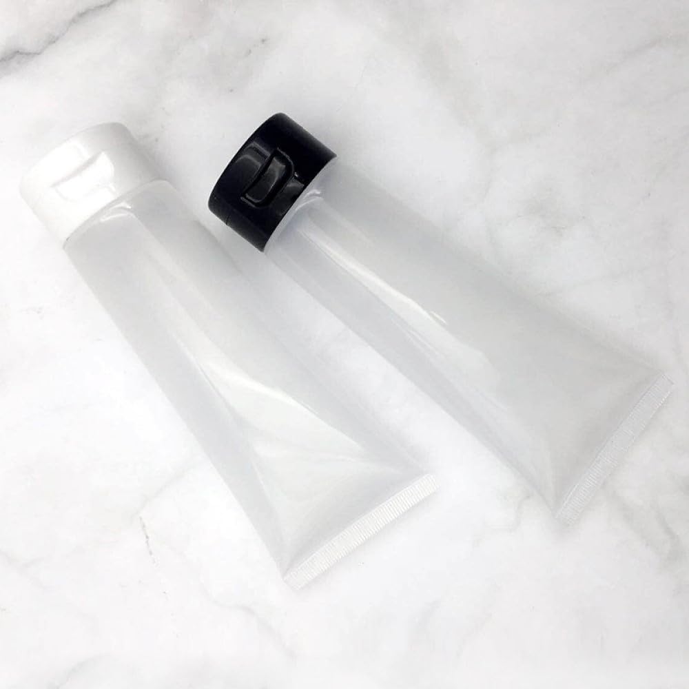 Aspire 4 Pack 3.4 OZ/100 ML Empty Squeeze Tubes Cosmetic Containers with Flip-top Cap-Black