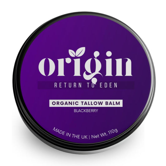 Generic Origin - Organic Beef Tallow Skin Care Balm. Barrier skin food for dry skin, eczema, rosacea, menopausal. Body lotion, hand and face cream, adults and baby. (Blackberry)