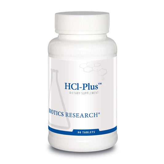BIOTICS HCl Plu from Research, Supplies Betaine Hydrochloride, Pepsin, Glutamic Acid and More. Supports Healthy Digestion, 90 Tabs