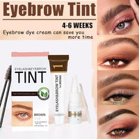 DMQ Eyebrow and Eyelash Set,Brown Eyebrow Color Cream,Eyebrow Dye Kit,Lasts Up to 4 Weeks,Formula Brow Tint with Brush,Brown eyelash dye