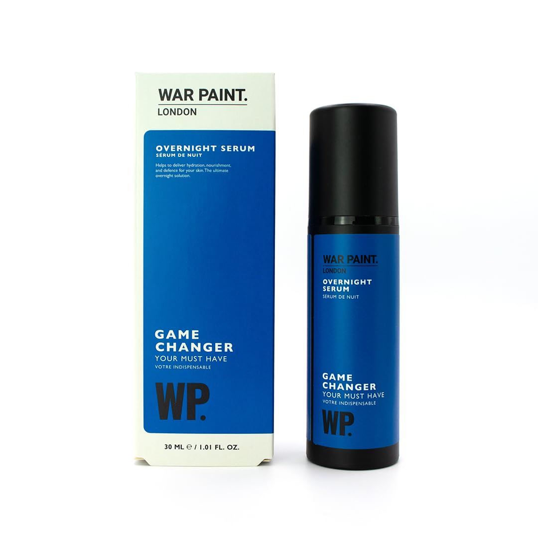 War Paint Game Changer Overnight Face Serum for Men - Niacinamide Serum, Caffeine, Glycerin for Skin - Night Cream for Oily Skin - Mens Moisturiser Face Serum, Night Serum for Face - Vegan - 30ml