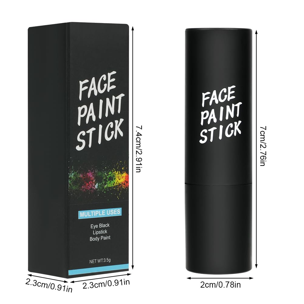 LOPHE Face Paint Stick, White Eye Body Paint Stick for Softball Football Baseball Lacrosse, Non Toxic Makeup Stick for Adults Kids Halloween Cosplay, Sport Oil-based Painting Stick