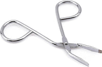 LNYMZD Silver Stainless Steel Eyebrow Scissors Tweezers,Elbow Pliers Clip Scissors,Flat Tip Tweezers Hair Plucker Hair Removal, Shave and Removal Women's