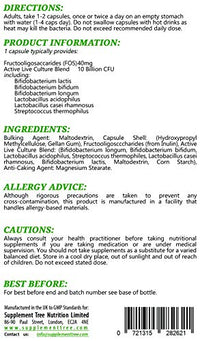 Probiotics Complex 10 Billion CFU | 120 Targeted Release Capsules | Vegans & Vegetarian Friendly