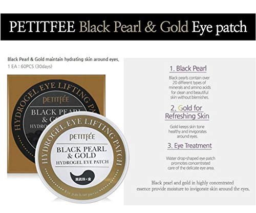 YOSEN PETITFEE Black Pearl Gold Hydrogel Eye Patch 60 pcs Eye Mask Ageless Sleep Mask Eye Patches Dark Circles Face Care Mask