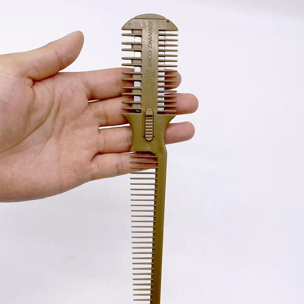 KAEGOUSY 2-in-1 Dual Side Hair Thinning Comb Razor Dual Side Hair Thinning Comb Hair Razor Comb Hair Cutter Comb for Hair Cutting and Styling