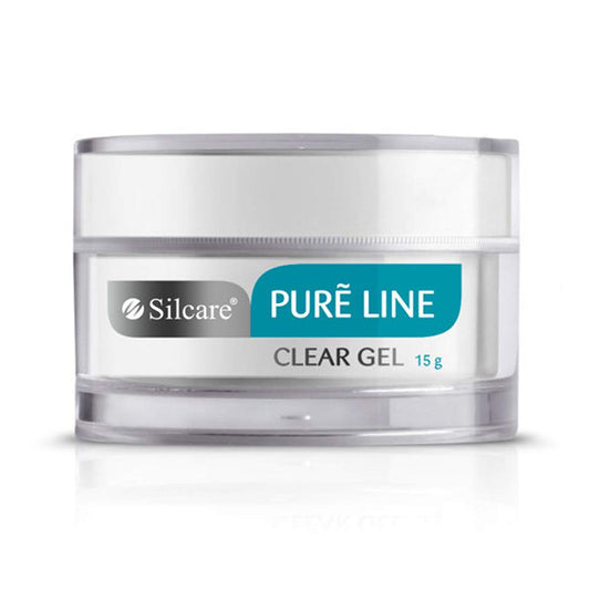 Silcare Pure Line Clear UV Gel Nail Poslih, Acid Free Nails Builder File Off Gel, Clear And Transparent Self Leveling Gel For Both The Nail Plate And Tip (15 Gram)