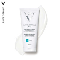 VICHY Vichy Pureté Thermale 3-in-1 One Step Cleanser, Triple Action Makeup Remover, Cleansing Milk and Toning Lotion for Sensitive Skin, Enriched with Volcanic Water, 200ml