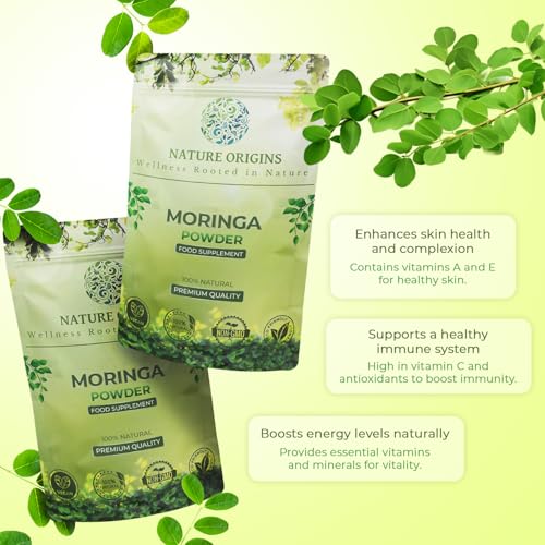 Nature Origins Pure Moringa Oleifera Powder (Natural Multi Vitamin, Superfood) 500g