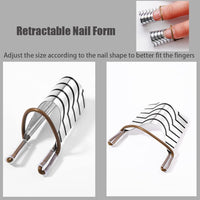 Roshevy 10 PCS Nail Forms Aluminum Nail Art Forms Tips Reusable Nail Extension Guide Protector Nail Accessories Manicure Tool for Acrylic UV Gel French Nail Art Salon Home Use