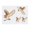 Azeeda 4 x 'Flying Barn Owl' Temporary Tattoos - Water Resistant, Skin-Safe, Non-Toxic Transfers, Mixed Sizes (TO00080668)