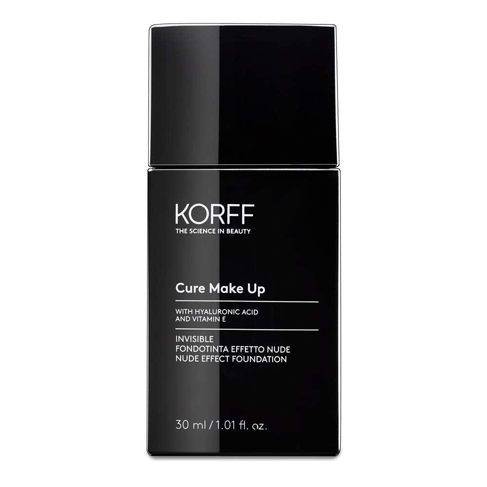 Korff KORFF Invisible Nude Effect Fluid Foundation, Medium-Low Coverage, Modulable, Light and Silky Texture, Enriched with Hyaluronic Acid, 04, 30 ml