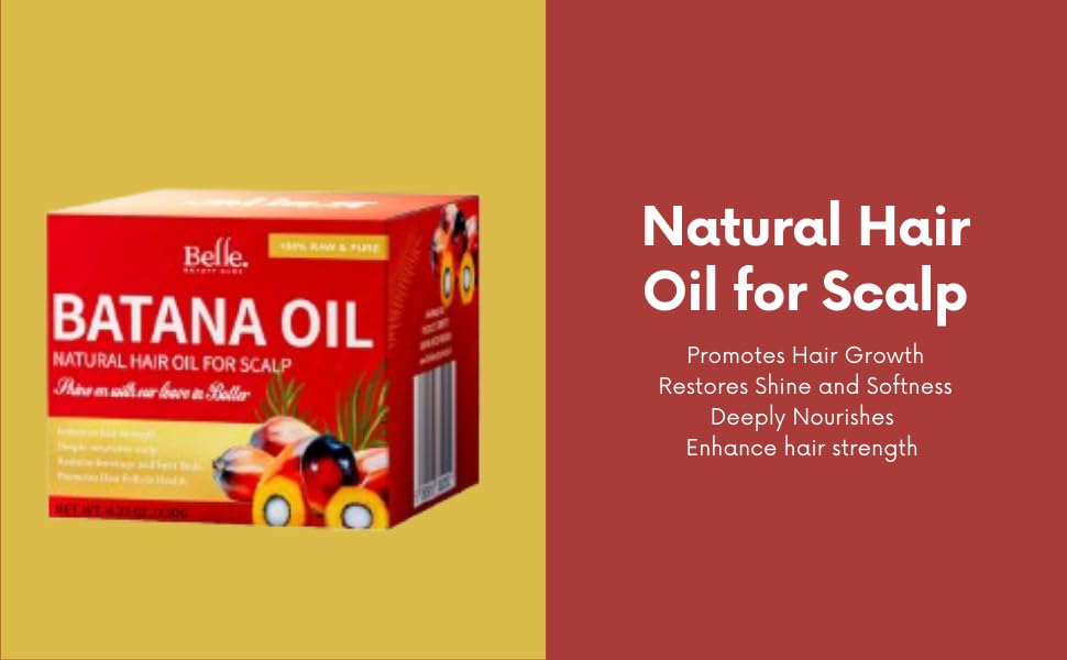 BELLE BEAUTY CARE Batana Oil Butter For Hair Oil for Scalp, 100% Raw & Pure, Natural from Honduras 4.23oz, 120g, By Belle Beauty Care
