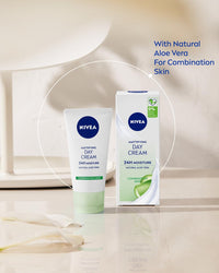 NIVEA Oil Free Moisturising Day Cream Pack of 3 (3 x 50 ml), Combination and Oily Skin Moisturiser, Mineral Infused Day Cream, Skin Care Essentials