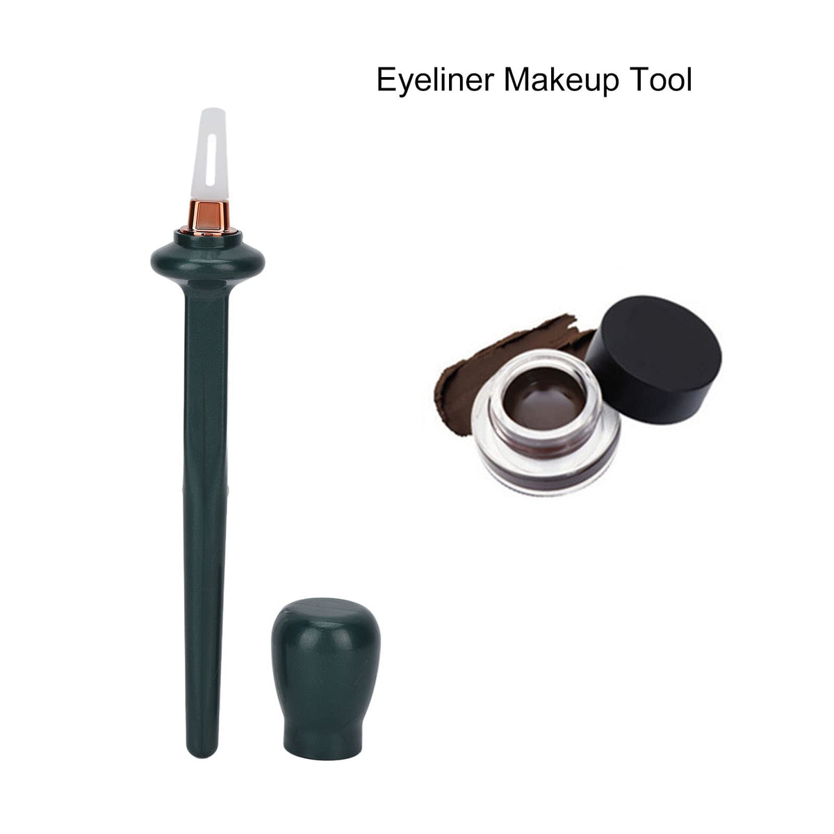 ZJchao 3pcs Eyeliner Makeup Tool, Waterproof Quick Eye Makeup Tool Long Lasting Eyeliner Gel Eyeliner Guide Wand, Green