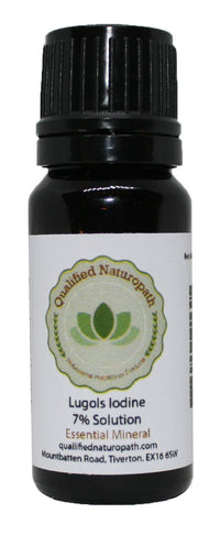 Qualified Naturopath - Professional Practitioner Products Lugols Iodine Solution 7% - 10ml - with Dropper Insert