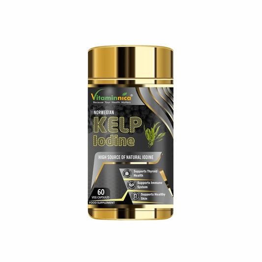 Vitaminnica Norwegian Kelp Iodine- 60 Capsules | 450μg Iodine per Capule | Thyroid Support Supplement