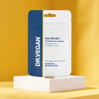 DR.VEGAN Gut Works® | 50bn Live Cultures | Pre & Probiotic | 30 Vegan Friendly Capsules | One-A-Day | 6 clinically studied strains