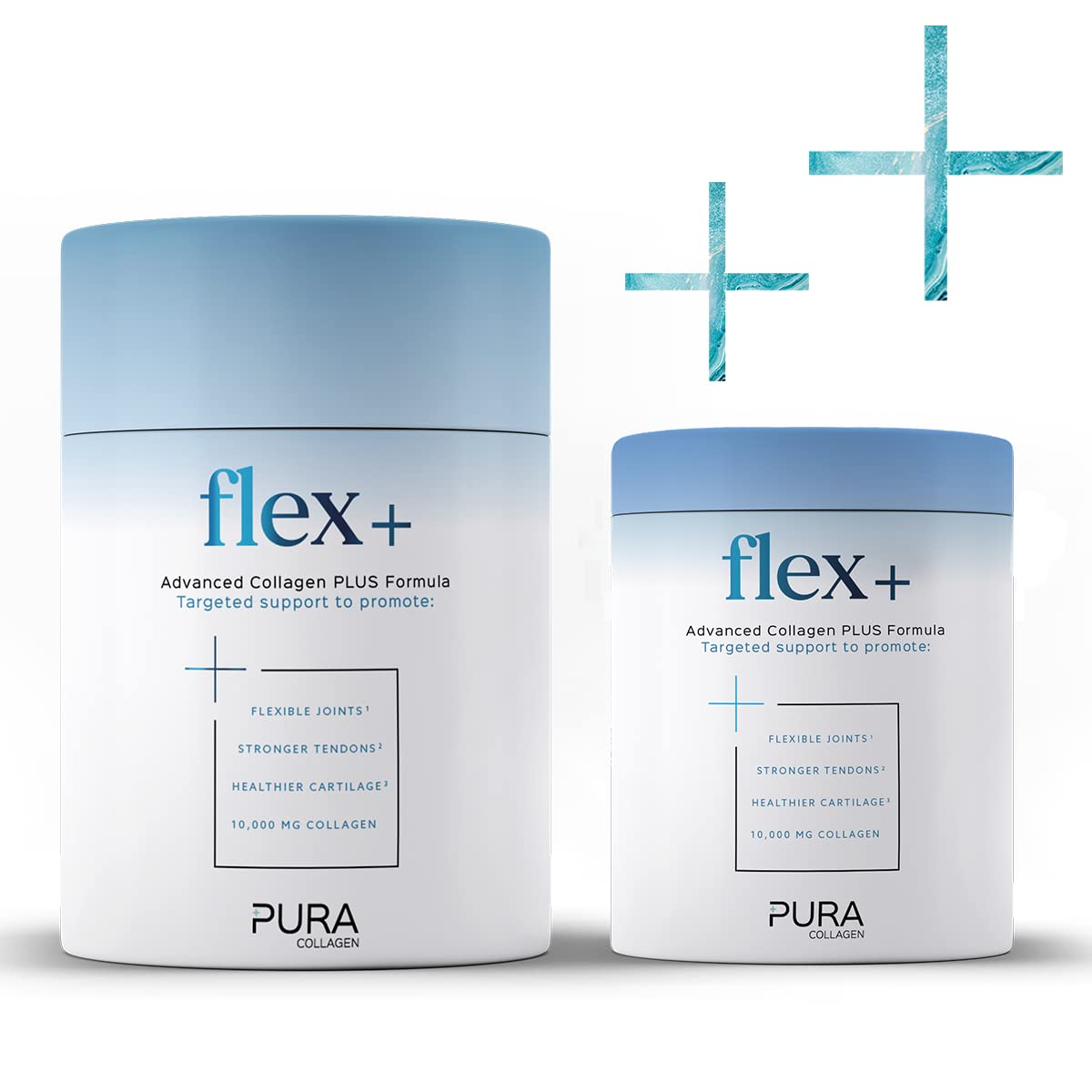 Pura Powdered Collagen Supplement (Flex +) | Hydrolysed Collagen Peptides with Vitamin C & Manganese | 284g (28 Servings)