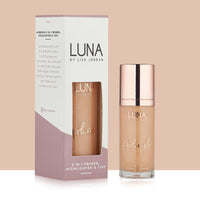 LUNA BY LISA JORDAN LUNA 3 in 1 Airbrush Primer Makeup, Highlighter and Skin Tint - Weightless and Breathable Illuminating Primer - Fine Line & Pore Minimizer - Tan Shade