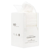 Isoclean ISOCLEAN Soft Cotton Disposable Face Towel – Textured Dry Wipes for Makeup Removal & Facial Cleansing – Ultra Absorbent, Dual-Texture Face Cloth for Sensitive Skin, No Fragrance - Box of 60