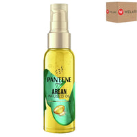 Pantene Pro-V Argan Infused Oil 100ml Pack of 1 Smooth Shiny Radiant Hydrate Dry Damaged Frizzy Hair Repair Non Sticky with Welari Thank You Card | (1pack) (100g)