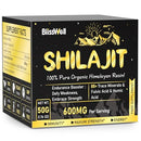 BlissWell Shilajit Resin, Pure Himalayan Shilajit with Fulvic Acid & 85+ Trace Minerals Complex for Energy Mental Immune Support, 50g