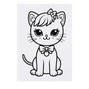 Azeeda 'Cute Kitty' Temporary Tattoo - Water Resistant, Skin-Safe, Non-Toxic Transfer (TO00078247)