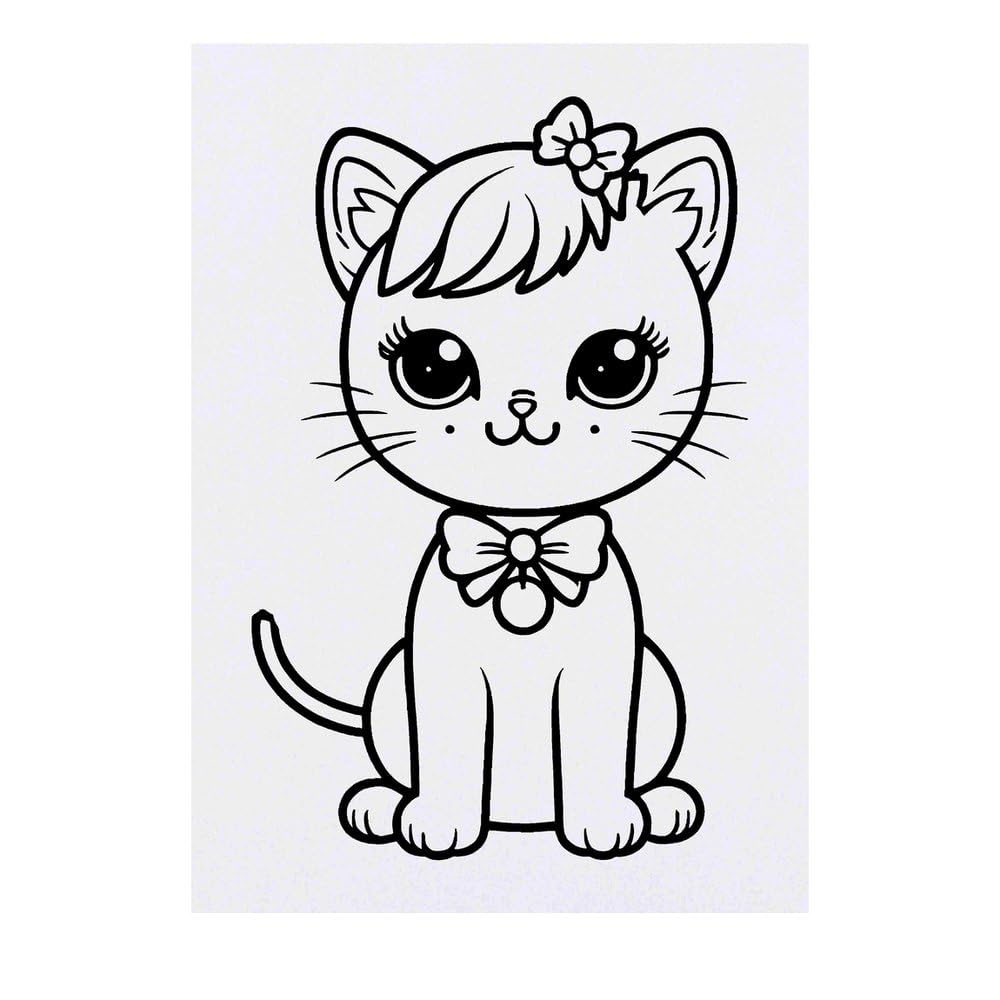 Azeeda 'Cute Kitty' Temporary Tattoo - Water Resistant, Skin-Safe, Non-Toxic Transfer (TO00078247)