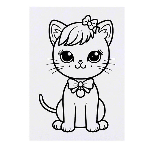 Azeeda 'Cute Kitty' Temporary Tattoo - Water Resistant, Skin-Safe, Non-Toxic Transfer (TO00078247)