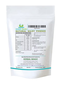 Herbal Magic's Pure & Natural Giloy Powder, for Super Smoothies, Shakes, soups - Premium Quality Powder - Free from Fillers & Preservatives - 100g