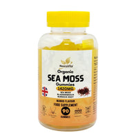 NooraVita Supplements & Skincare NooraVita Organic Sea Moss Gummies, 1420mg with Bladderwrack and Burdock Root, 90 Mango Flavour Gummies