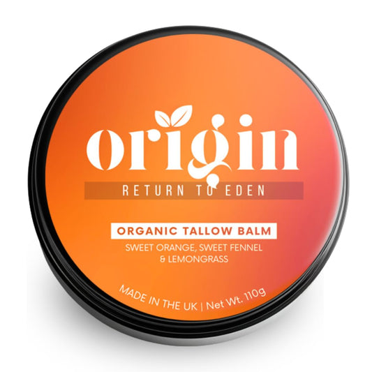 Origin - Organic Beef Tallow Skin Care. Whipped cream balm for all skin types. Barrier skin food for dry skin, eczema, rosacea, menopausal. (Sweet Orange, Sweet Fennel & Lemongrass)